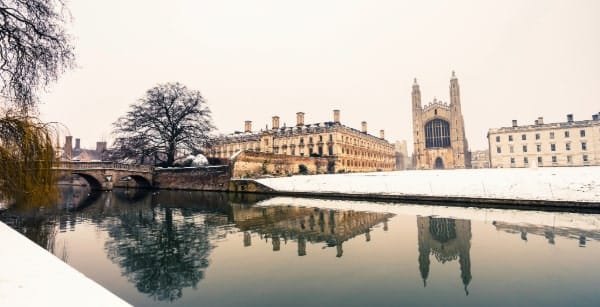 Cambridge university with snow cropped 191px min
